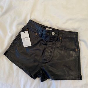 REDONE LEATHER SHORTS